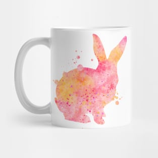 Peachy Pink Bunny Watercolor Painting 3 Mug